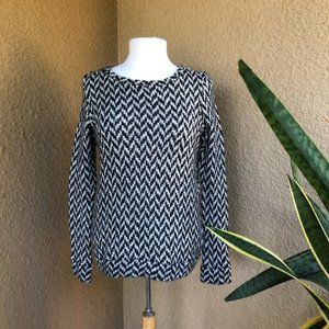 Merritt Charles Black and White Chevron Sweater